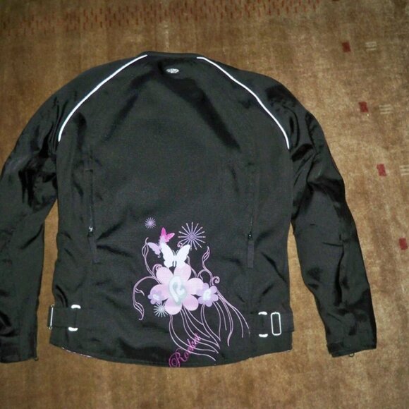 Joe Rocket Women's Motorcycle Textile Jacket Black Pink Butterfly SZ M SUPERB - Picture 4 of 12
